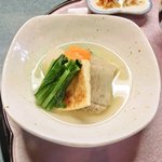 おでん め組 - <'14/09/22撮影>本日のめ組定食 1080円 のいか大根煮、大根、人参、焼き揚げ、小松菜