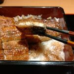 うなぎ川はら KITTE大阪店 - ●夕食。中瓶B 650X3+黒霧お湯割650+特製うな重(鰻6切)5400+白焼(鰻1尾・ﾜｻﾋﾞ選択)4100+うざく1100=13,200円