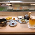 酔月 - 中生ビールと『富士』コース