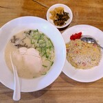 博多 一風堂 - 白丸元味 850円＋ランチセット320円