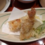 和英 - 海老の湯葉巻き揚げ　トウモロコシの天麩羅