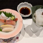 和英 - ヒラメ、帆立、甘エビ、タコ