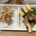 ほさかや - 3種もり（煮凝り、う巻き、八幡巻き）