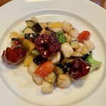 楽山 - 楽山お任せコース3,850円小柱と旬野菜の唐辛子炒め2人前