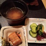 金沢犀川温泉 川端の湯宿 滝亭 - 鰻有馬煮と香物、止椀