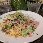 セブンストック - 具たっぷりのパスタ。モチモチ麺で美味しかったわぁ。