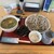 淳真 - 料理写真:もつつけ蕎麦、中盛、海苔、温玉TP、麺太麺変更（¥2000）