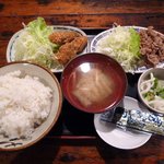 Mura yakuba - 牡蠣フライ＋しょうが焼き（650円）
