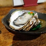 しゃんしゃん亭  - 瀬戸内海の養殖牡蠣とは違い日本海の荒波で育った天然の牡蠣。素潜り漁師さんに感謝します。