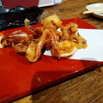 しゃんしゃん亭  - ゲソ天。烏賊の足の天ぷら。カリカリで身はプリプリでした。