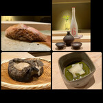 鮨 今尽 - 対馬ののどくろ✨
      新政No.6✨
      立派な千葉房総の黒鮑✨
      ✨肝ソースはある程度残してシャリを入れてリゾット風に戴く二度楽しめる逸品✨
      