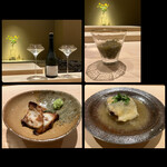 鮨 今尽 - 風の森Alpha2で乾杯✨
      青森県岩もずくの酢の物✨
      佐島の蛸のやわらか煮✨(中井津の山葵を大将が優しくすりおろして下さり香り豊か✨)
      愛媛の鮎みぞれ煮✨