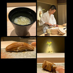 鮨 今尽 - 出汁が美味しいあら汁✨
      大将のお仕事光景✨
      Takaクシーの穴子✨
      私の穴子は違う形に⸝⸝ᵕ ᵕ⸝⸝✨✨✨