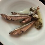 ◯間 - 小鮎、すぐきとメロンのソース