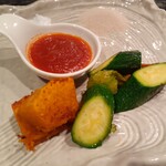 東京住友クラブ - 花ズッキーニトマトソース添え