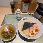 らぁ麺花萌葱 - 味玉昆布水つけそば　1220円