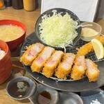 とんかつ sawa - 認定山形豚リブロース(200g)+エビフライ