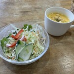 植村牧場カフェレストランいちづ - サラダ＆スープ