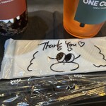 ONE COFFEE - おしぼりに店員さん手書きのイラスト