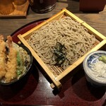 蕎麦蔵　結 - ミニ丼セット（天丼、ざるそば）：１２５０円