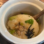 気灯庵 - 里芋まんじゅう、中にお肉が入ってます^ - ^