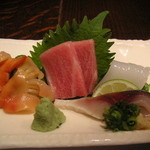 光悦 - コースの前半にでた刺身、とろけるトロに感激