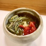 穴子料理と地酒 浅草 川井 - じゅんさいと淡路産のもずく