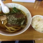 らーめん52 - 中華そば500円＆半ライス100円