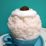 かき氷&デザート&カフェ ボンジョルネ - 写真追加:別の日の青梅みるく氷1,800円✨去年2週間ほどで終わってしまった幻の逸品ꉂ☝️青梅の甘露煮とシロップとシンプルな見た目がら、白あんとうぐいす豆と和風の展開が素晴らしい。