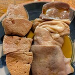 宇ち多゛ - レバボイルとガツ一本ずつ　お酢　です