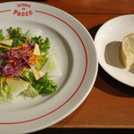 オステリア・ダ・パオロ - 野菜サラダ、パン
