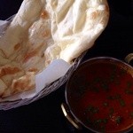Indian Restaurant D SAGARMATHA - 20140930  サガルマータ ★ランチセット （マトンカレー辛口）（800円）★ 写真の「ナン（お代わり自由）・カレー1品」の他に、「サラダ・スープ・ドリンク」が付きます(^-^)/