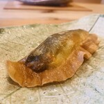 柚木元 - ⑩【強肴】
      三峰（みぶ）川？産天然鮎の再構築揚げ春巻き