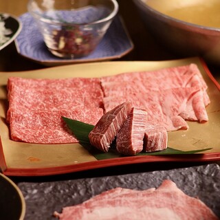 当店一押しの神戸牛赤身、霜降り、フィレの3種を堪能♪