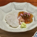 虎白 - 水蛸に添えられた　虎白ジュレ