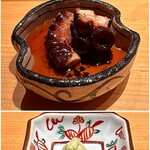 鮨 つぼみ - 真蛸（佐島）柔らか煮
      味付け良くこれも美味しい♪
      山葵と一緒にいただくと、風味が合わさり更に旨うま！