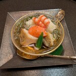 是しん - ソーメンと蒸しアワビ