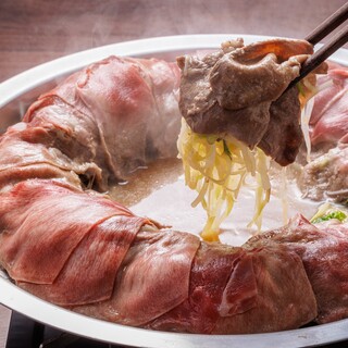 【自慢の鍋①】牛タン葱しゃぶを健美コラーゲンスープで…