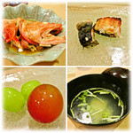 うを徳 - ・網走キンキ（吉次）煮付け・岡山児島湾天然鰻・石川ルビーロマン、岡山シャインマスカット・星鰈潮汁