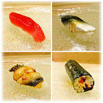 うを徳 - ・大間本鮪赤身・天草新子・壱岐煮穴子・士別イクラ巻