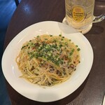 ITALIAN CROSS - 釜あげシラスとたけのこと実山椒のペペロンチーノ1000円