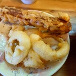 三好うどん - ちくわ天@100円、玉ねぎ天@100円