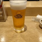 金太郎寿し - 北海道なので生ビールはSAPPOROのCLASSIA