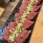 小竹家 - 牛ハツ刺しごま塩和え @968円