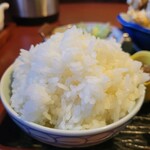 めんどり屋 - ご飯は中より多めにしました。