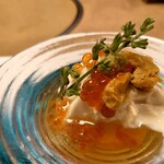 せんざん - イクラ雲丹乗せ生湯葉豆腐