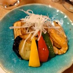 せんざん - 米茄子と海老揚げ出し