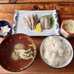 浜茶屋網元 - イワシ刺身Bセット