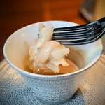 蒼 - ビスクにディップした赤座海老。史上空前絶後のバチアタリな食べ物。この為に生きて行けます。