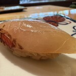 一心鮨 光洋 - 金目鯛漬け（柚子を挟んで）　◎